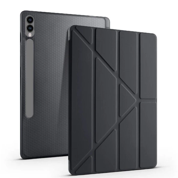 Samsung Galaxy Tab S9 Fe Plus X610 12.4 İnç Katlanabilir Kalemlikli Standlı Akıllı Kılıf  Siyah ürün görseli 1