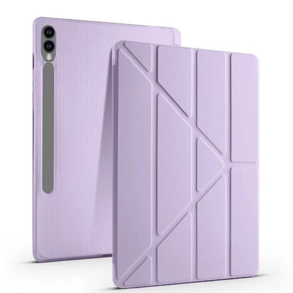 Samsung Galaxy Tab S9 Fe Plus X610 12.4 İnç Katlanabilir Kalemlikli Standlı Akıllı Kılıf  Lila ürün görseli 1