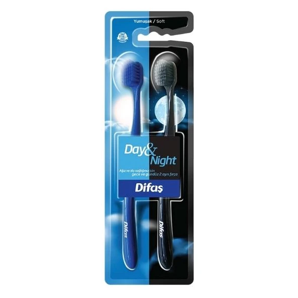 Difaş 2 li Diş Fırçası Day & Night Yumuşak ( Soft ) ürün görseli 1