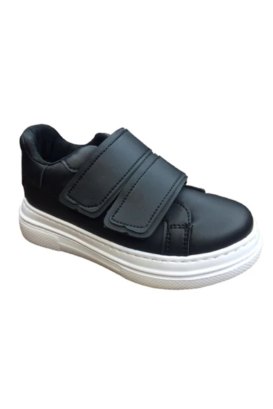 OrtopedikAL 1087 Kız Çocuk Siyah Cırtlı Sneaker Günlük Spor Ayakkabı ürün görseli 1