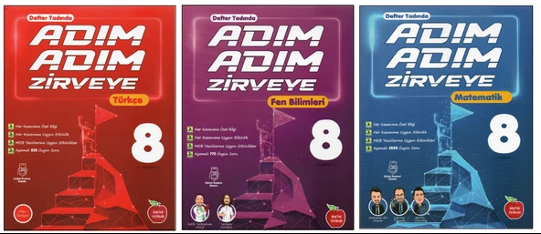 NEWTON 8. SINIF ADIM ADIM ZİRVEYE TÜRKÇE+FEN BİLİMLERİ+MATEMATİK (3 KİTAP) ürün görseli 1