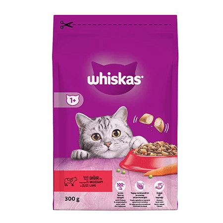 Whiskas Biftekli ve Sebzeli 300 gr Yetişkin Kedi Maması ürün görseli 1
