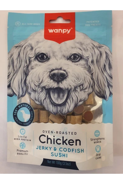 PATİLİMARKET köpek ödülü chicken jerky codfish sushi ürün görseli 1
