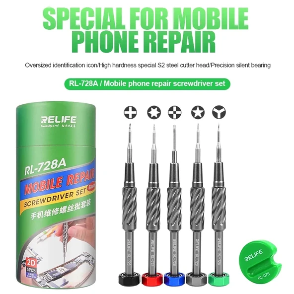 RELIFE RL-728A Manyetik 5'li  Tornavida Set ürün görseli 1