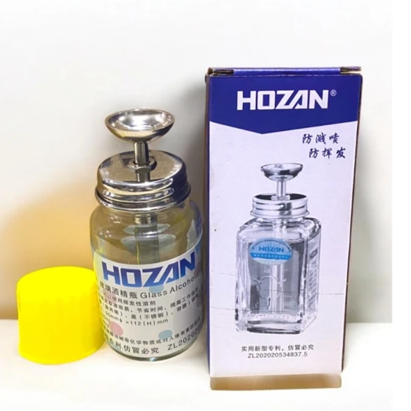 Hozan Cam Alkol ve Tiner Şişesi 100ml  Bas Kullan ürün görseli 1