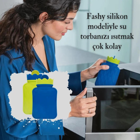 Fashy 6415-60 Silikon Cep Model Sıcak Su Torbası - Yeşil - Resim 4