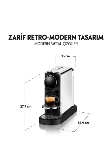 Nespresso C140 Citiz Platinum,paslanmaz Çelik - Resim 3