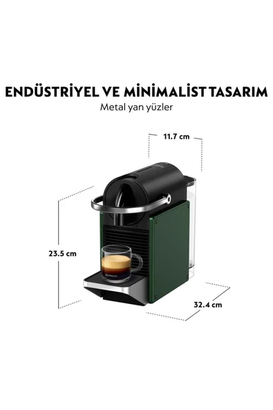 Nespresso C62 Pixie Kahve Makinesi,Yeşil - Resim 2