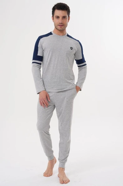 Mecit 2990 Erkek Gri Uzun Kollu Pijama Takımı ürün görseli 1