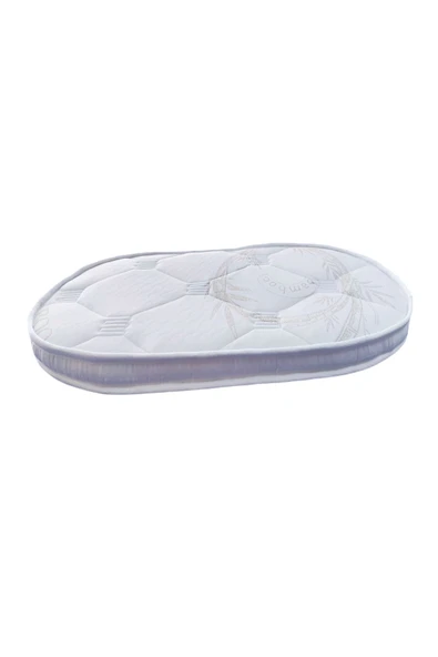 Brzn Yatak BRZN 50x100x10 bambu kumaş oval beşik yatagı ürün görseli 1