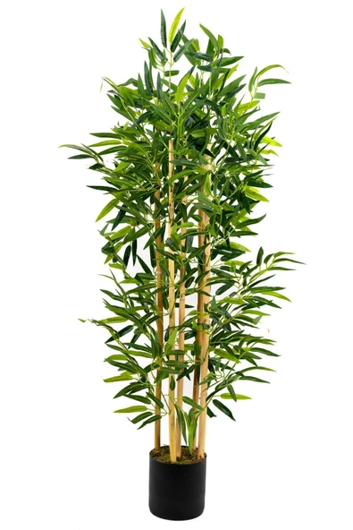 5 Gövdeli Yoğun Yapraklı 120 Cm Yapay Bambu Ağacı ürün görseli 1