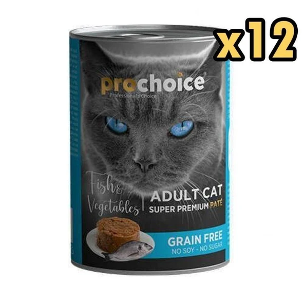 Pro Choice Balık ve Sebzeli Yetişkin Kedi Konservesi 400 Gr (12 Adet) ürün görseli 1
