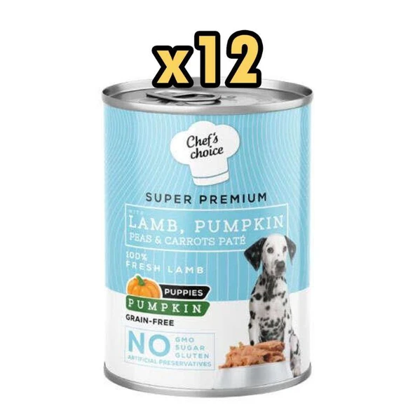 New Chefs Choice Pumpkin Pate Puppy Kuzu Balkabak Yavru Köpek Yaş Maması 400 Gr X 12 Adet ürün görseli 1