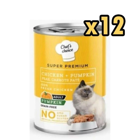 Chefs Choice Tavuklu Balkabaklı Kedi Konservesi 400 Gr x 12 Adet ürün görseli 1