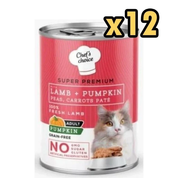 Chefs Choice Kuzulu Balkabaklı Kedi Konservesi 400 Gr x 12 Adet ürün görseli 1