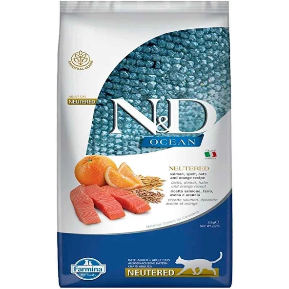 Nd Az Tahıllı Somonlu Kısırlaştırılmış Kedi Maması 10 Kg ürün görseli 1