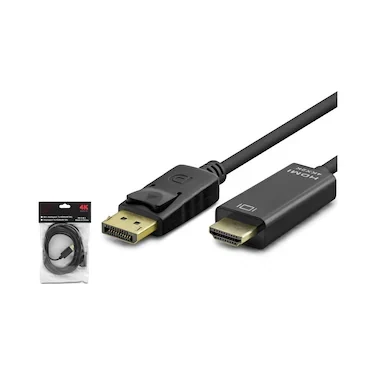 HADRON HDX7797 DISPLAY (M) TO HDMI (M) KABLO 4K 144HZ SİYAH 3MT ürün görseli 1