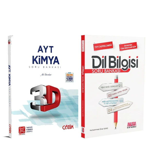 3D Yayınları AYT Kimya ve AKM Dil Bilgisi Soru Bankası Seti 2 Kitap ürün görseli 1
