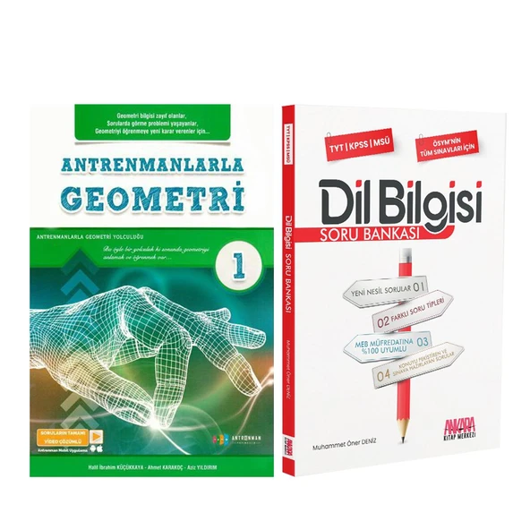 Antrenmanlarla Geometri 1 ve AKM Dil Bilgisi Soru Bankası Seti 2 Kitap ürün görseli 1