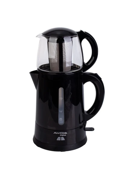 Awox Teaplus Elektrikli Cam Demlikli Çay Makinesi Siyah ürün görseli 1