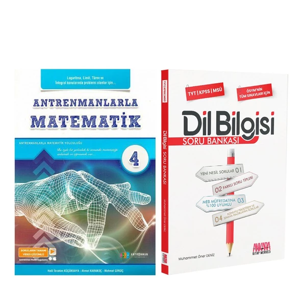 Antrenman Yayınları Antremanlarla Matematik 4 ve AKM Dil Bilgisi Soru Bankası Seti 2 Kitap ürün görseli 1