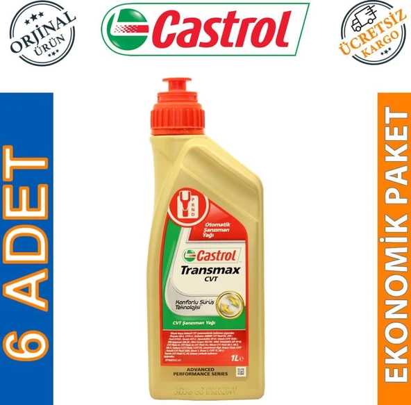 Castrol Transmax Cvt Otomatik Cvt Şanzıman Yağı 6 x 1 L ürün görseli 1