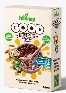 HÜNNAP GOOD KEÇİ SÜTLÜ KAKAOLU GEVREK 240GR GLUTEN İÇERMEZ ürün görseli 1