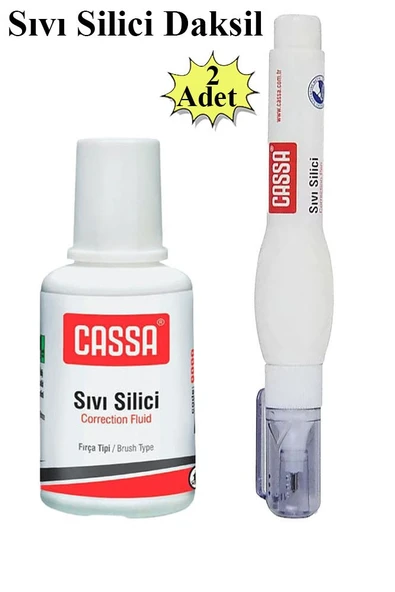 Sıvı Silici Daksil ve Kalem Daksil 2 Adet Cassa Fırçalı Sıvı Düzeltici Daksil Yazı Düzeltici Okul Ofis Büro Fırça Uçlu ürün görseli 1