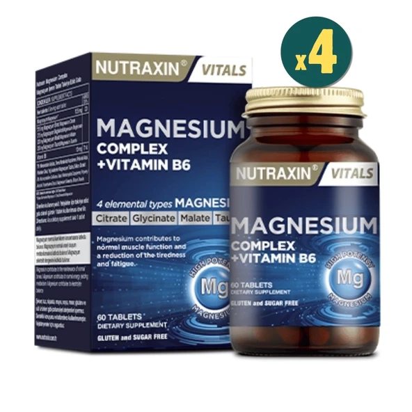 Nutraxin Magnesium Complex Vitamin B6 60 Tablet 4 Adet ürün görseli 1