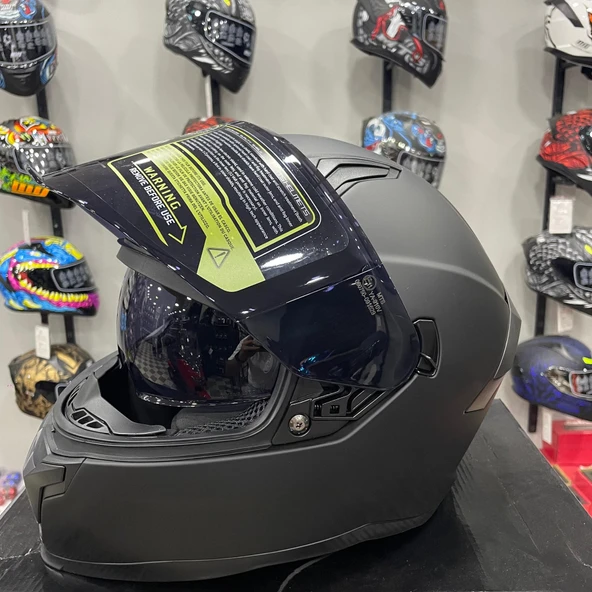 MTS M-910 Full Face Kask MAT BLACK - Resim 2