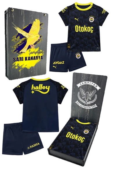 Fenerbahçe Orijinal Lisanslı 23/24 Lacivert Mini Forma Set Hediyelik Ahşap Kutulu ürün görseli 1