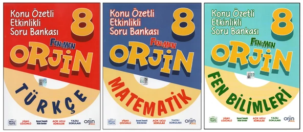 ORJİN 8. SINIF TÜRKÇE+MATEMATİK+FEN BİLİMLERİ KONU ÖZETLİ SORU BANKASI (3 KİTAP) ürün görseli 1