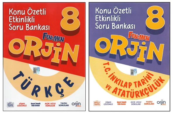 ORJİN 8. SINIF TÜRKÇE+İNKILAP KONU ÖZETLİ SORU BANKASI (2 KİTAP) ürün görseli 1