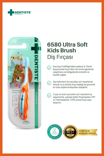 Dentiste Kids Toothbrush Turuncu-Mavi - Resim 2