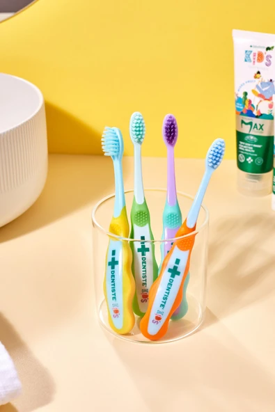 Dentiste Kids Toothbrush Turuncu-Mavi - Resim 4