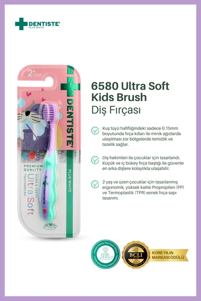 Dentiste Kids Toothbrush Mor-Yeşil - Resim 2