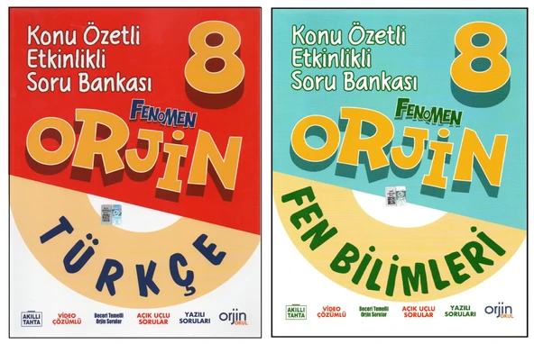 ORJİN 8. SINIF TÜRKÇE+FEN BİLİMLERİ KONU ÖZETLİ SORU BANKASI (2 KİTAP) ürün görseli 1