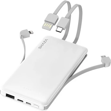 Shaza Smart Chip SG1001 Beyaz 10000 mAh Powerbank ürün görseli 1