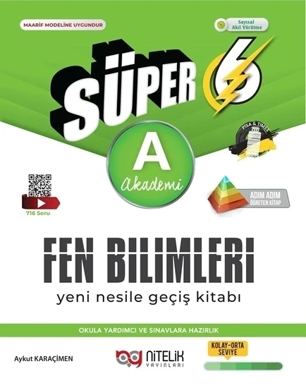 Nitelik 6.Sınıf Süper Fen Bilimleri Soru Kitabı Yeni Nesil (A) ürün görseli 1
