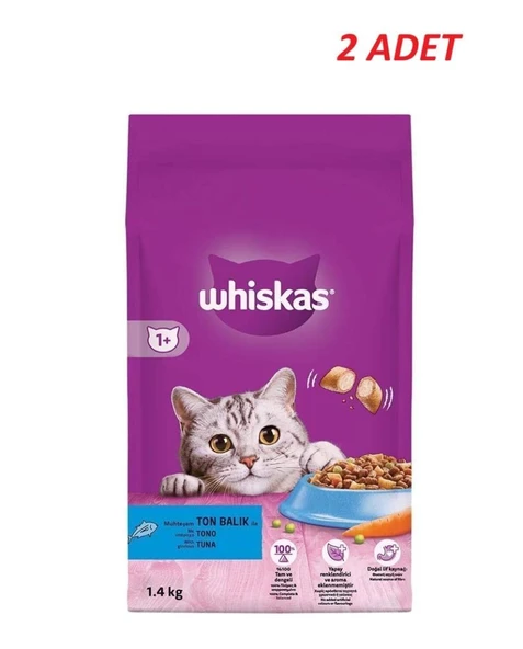 Whiskas Yetişkin Ton Balıklı Kedi Maması 1.4 Kg*2 Adet ürün görseli 1