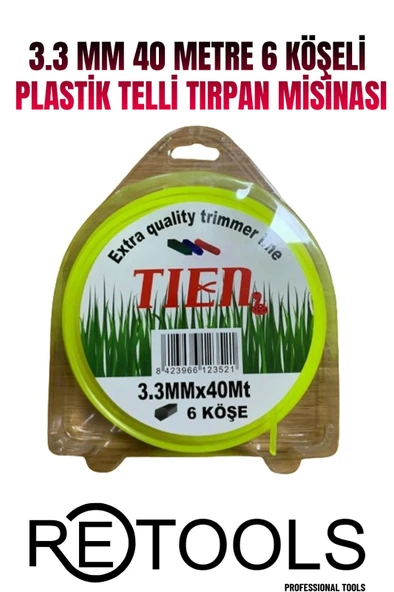 RETOOLS 3.5 MM 40-36 METRE 6-4 KÖŞELİ PLASTİK TELLİ TIRPAN MİSİNASI ürün görseli 1
