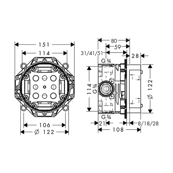 Hansgrohe Ibox Universal Ankastre Iç Set - Resim 2