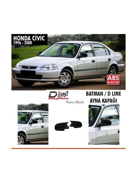 Honda CIVIC1996-2001 Sedan-Hb Parlak Siyah Boyalı Batman Ayna Kapağı ürün görseli 1