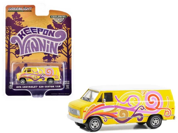 Greenlight 1976 Chevrolet G20 Custom Van 1/64 Model Araba - Resim 2