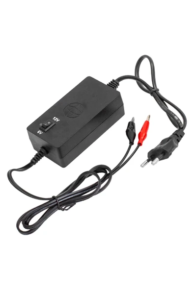 Gizzodo MERVESAN MT-6/12C 6V-12V 1 AMPER AKÜ ŞARJ ADAPTÖRÜ (KROKODİL UÇLU) POWERMASTER 6V-12V ürün görseli 1