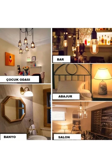 Cata Ct-4350 4w Rustik Led Ampul E27 Duylu Amber 2700k - Resim 5