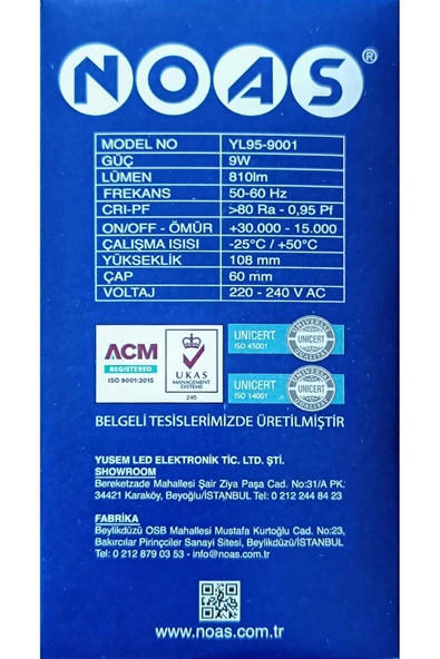 Noas 9W NOAS AMPÜL - Resim 6
