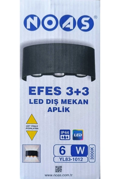 Noas Efes 3+3 Diş Mekan Led Apli̇k ürün görseli 1