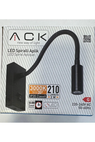 ACK 3000K LED SPİRALLİ APLİK Günışığı Krom Kasa ürün görseli 1