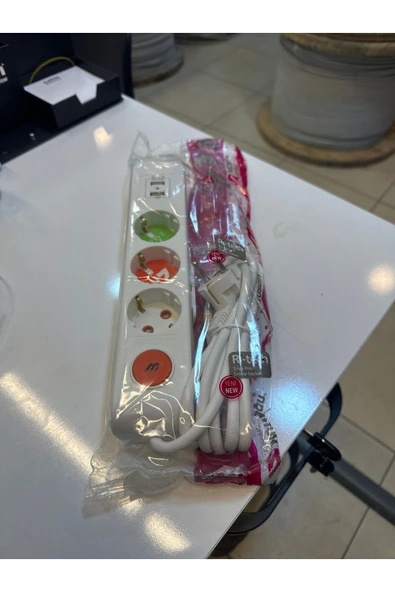 Mutlusan üçlü grup USB anahtarlı 2mt ürün görseli 1